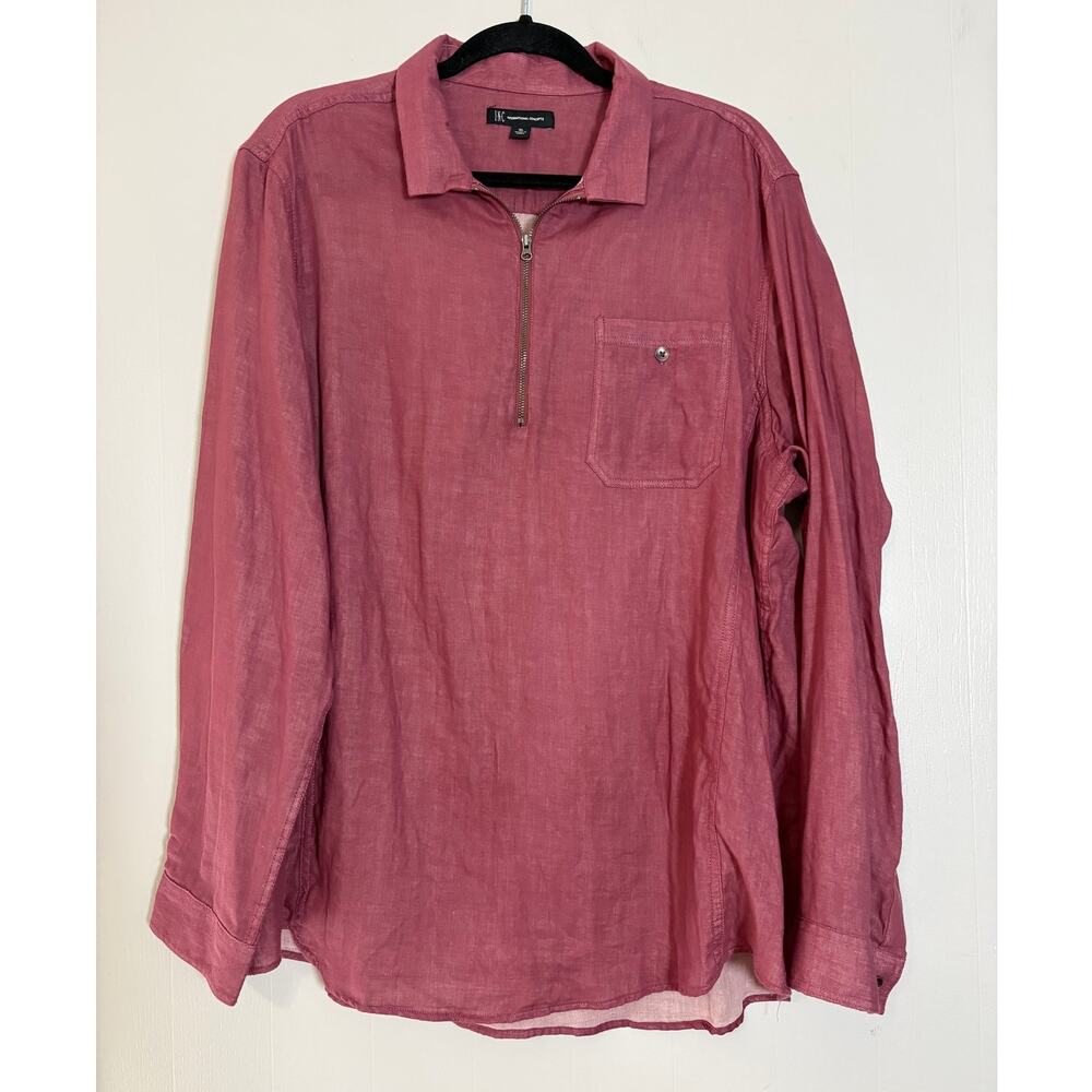 INC International Concepts Womens XL Cotton Gauze Quarter Zip Pullover Tunic